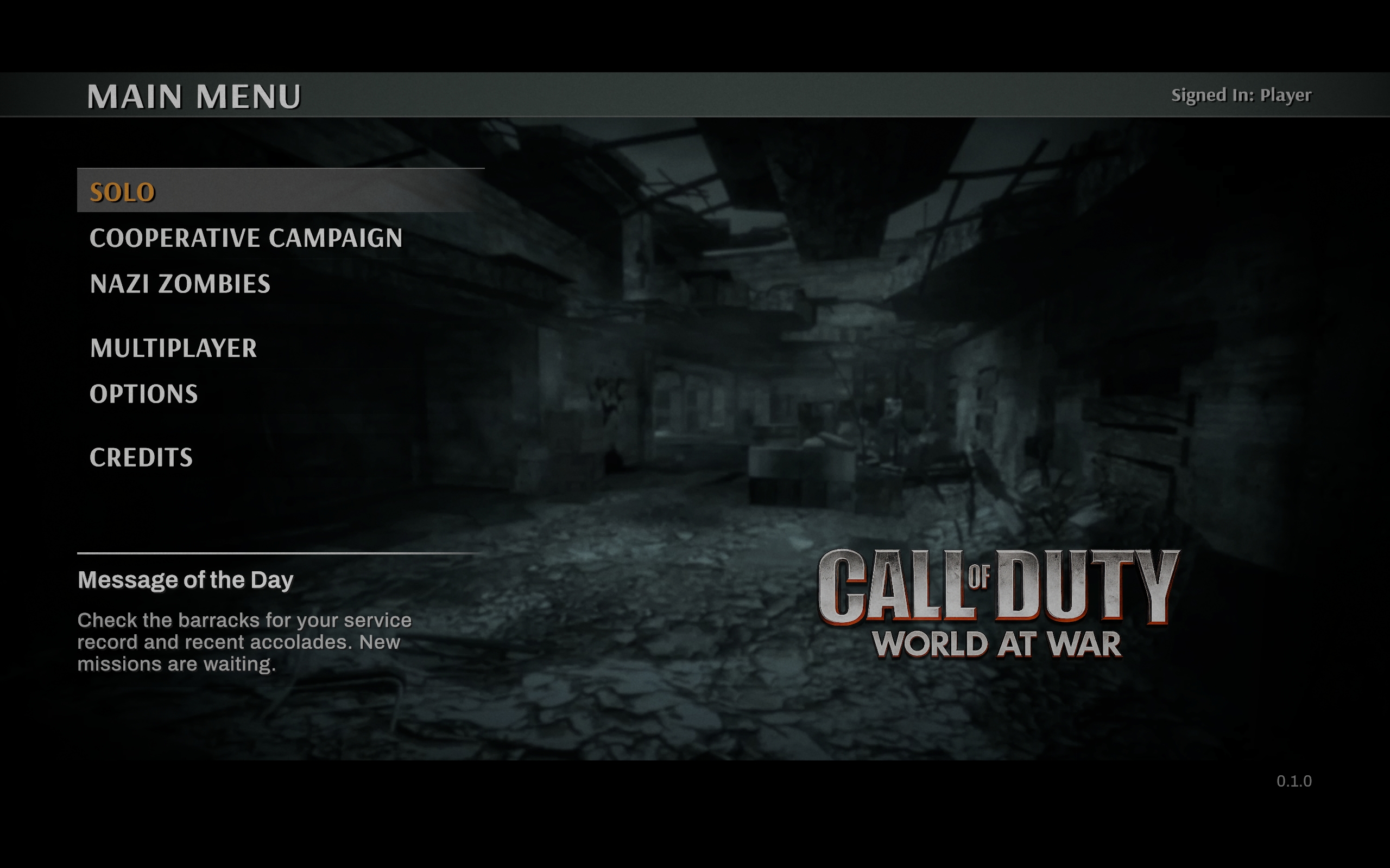 Main menu  -  persistent chrome shell